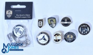Eight Notts County & Ladies Football Club enamel pin badges