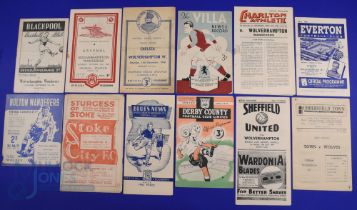 1948/49 Wolverhampton Wanderers away match programmes v Blackpool, Arsenal, Chelsea, Aston Villa,