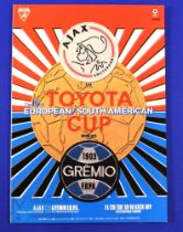 1995 European/South American Cup final in Tokyo, Ajax v Gremio FBPA match programme; good. (1)