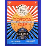 1995 European/South American Cup final in Tokyo, Ajax v Gremio FBPA match programme; good. (1)