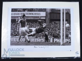 Bob Latchford, Everton Autographed Limited Edition Colour Print 190/500 by Big Blue Tube, signed