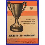 1970 European Cup Winners Cup final Manchester City v Gornik Zabrze in Vienna 29 April 1970