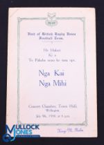 Rare 1930 British and I Lions Menu: Dinner following the Maori game at Wellington (as lot 387