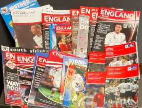 Selection of International Football programmes from 2002 to 2010 to include home and away (Box).