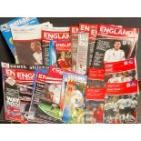 Selection of International Football programmes from 2002 to 2010 to include home and away (Box).