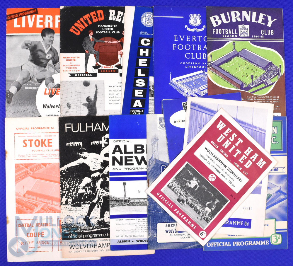 1964/65 Wolverhampton Wanderers complete league season home match programmes (21) plus complete - Image 2 of 2
