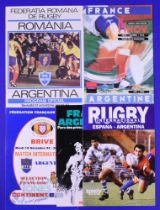1982/92 Argentina in Europe Rugby Programmes (5): Some scarce stuff here: v Romania, Spain,