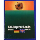 1975 European Cup final Leeds Utd v Bayern Munich match programme at Paris 28 May 1975; good. (1)