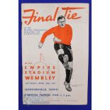 1938 FA Cup Final Huddersfield Town v Preston North End match programme 30 April 1938 at Wembley;