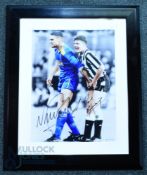 1990s 19" x 23" Framed and glazed infamous photograph of the 'The grab' featuring Vinnie Jones and