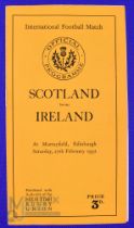 Scarce 1932 Scotland v Ireland Rugby Programme: Standard Murrayfield slim orange 8pp issue v