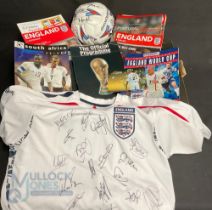 Large Selection of England Football Programmes from 2000 to 2009 featuring various games signed book