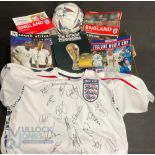 Large Selection of England Football Programmes from 2000 to 2009 featuring various games signed book