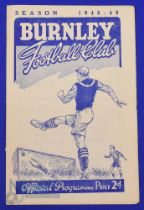 1948/49 Burnley v Bolton Wanderers Div. 1 match programme 27 November 1948; good. (1)