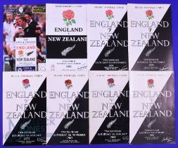 1954-1993 England v New Zealand Rugby Programmes (8): Issues from 1954, 1964, 1967, 1973, 1978, 1979