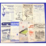 1951/52 Wolverhampton Wanderers away match programmes v Manchester City, Portsmouth, Newcastle