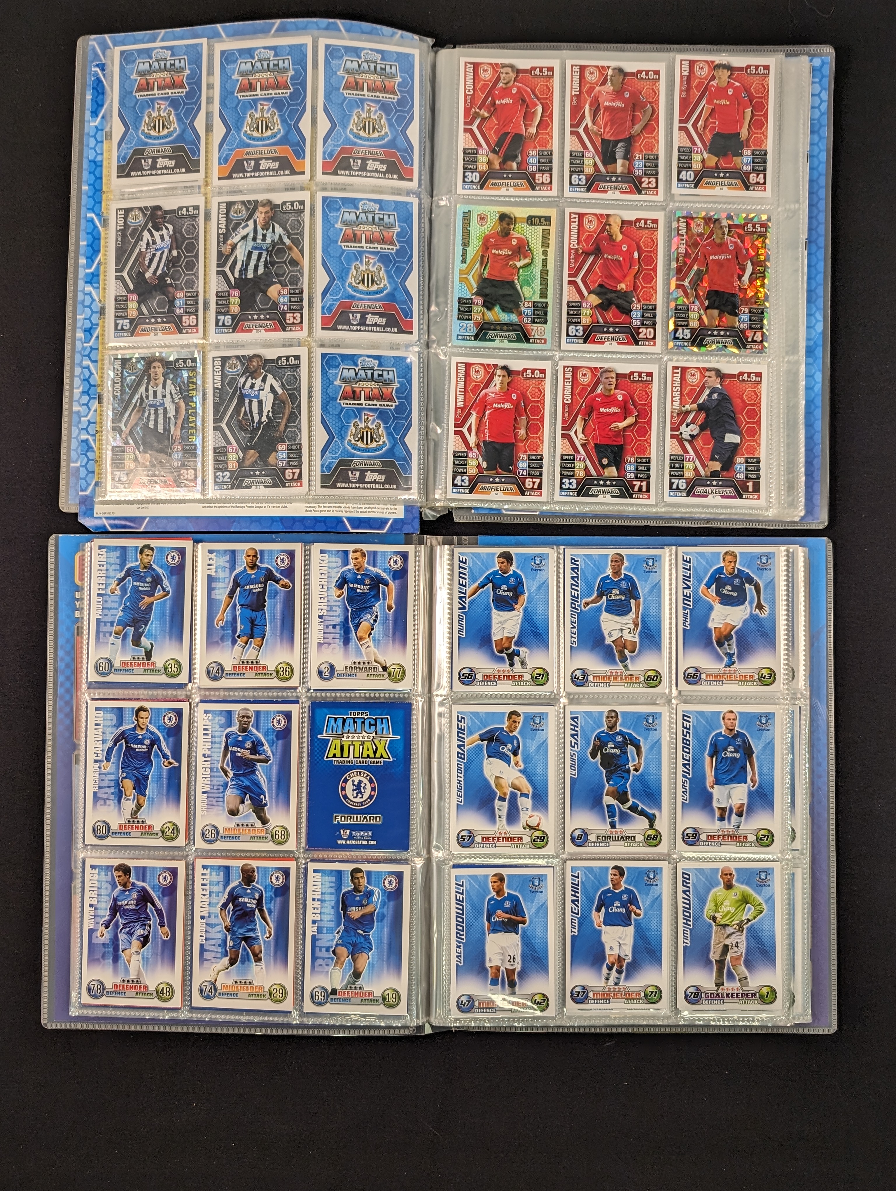 Collection of football memorabilia to include Topps Match Attax trading cards 2008/09 185 cards in