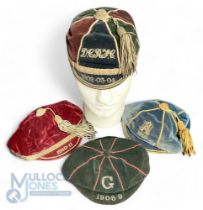 Rugby Football Team / School / College Caps Edwardian velvet and gold braid for 1902-03-04 DCRFC,