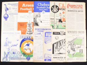 1950/51 Manchester Utd away programmes to include Newcastle Utd, Blackpool, Burnley, Portsmouth,