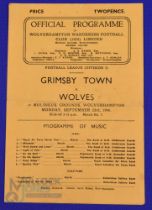 1946/47 1946/47 Wolverhampton Wanderers v Grimsby Town Div. 1 match programme, 4 page, 23