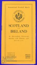 Scarce 1928 Scotland v Ireland Rugby Programme: Standard Murrayfield slim orange 8pp issue v