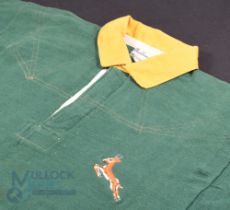 1965 S Africa John Gainsford Rugby Jersey: Classic Springbok Green and Gold example from the Irish