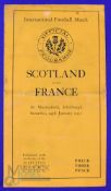 Scarce 1931 Scotland v France Rugby Programme: 6-4 home win. Standard Murrayfield slim orange 8pp