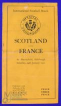 Scarce 1931 Scotland v France Rugby Programme: 6-4 home win. Standard Murrayfield slim orange 8pp