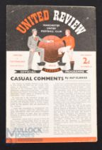 1952/53 Manchester Utd v Tottenham Hotspur Div. 1 match programme 25 March 1953, 4 page, scarce