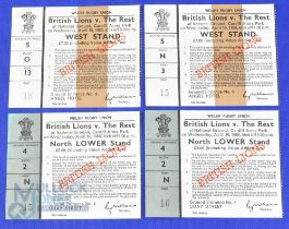 1986 British Lions v The Rest (IRB 100th) Rugby Tickets (4): Two West Stand and two North Lower