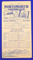 1948/49 Portsmouth (champions) v Bolton Wanderers Div. 1 match programme 30 October 1948; good. (1)