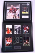England 1966 World Cup Montage: 5 photographs and 7 cells, framed and mounted, with Manchester