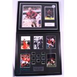 England 1966 World Cup Montage: 5 photographs and 7 cells, framed and mounted, with Manchester