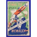 1948 FAC final Manchester Utd v Blackpool match programme 24 April 1948; heavy rusty staples,