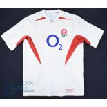 2004 England Steve Thompson International Rugby Jersey: Nike XXL white short sleeved match worn