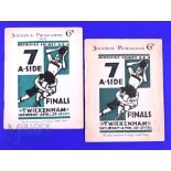 Scarce 1928 and 1929 Middlesex Sevens Rugby Programmes (2): Nice pair in those attractive coloured
