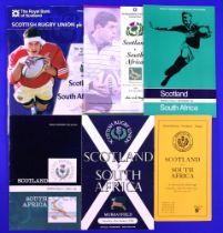 1951-1997 Scotland v S Africa Rugby Programmes (6): 1951 and 1997 (w/cuttings) 'massacres' by the