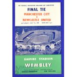 1955 FAC final Newcastle Utd v Manchester City match programme 7 May 1955; overall good. (1)