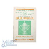 1952/53 FA of Ireland Cup final programme Cork Athletic v Evergreen Utd at Dalymount Park, 26