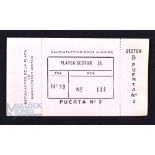 1968 Scarce match Ticket Estudiantes de la Plata v Manchester United issued by Club Atletico Bocca