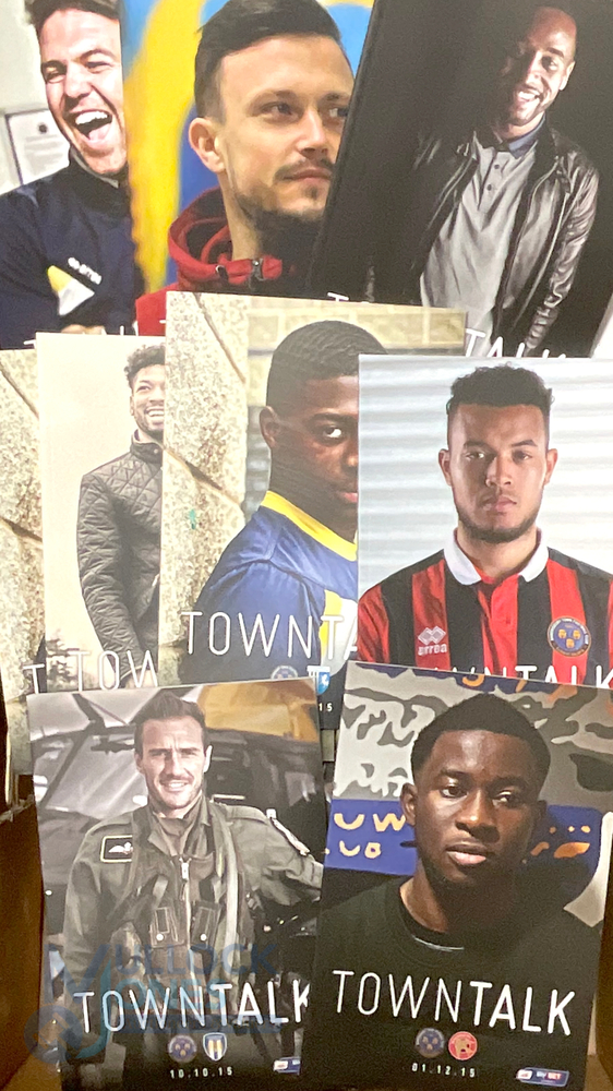 Shrewsbury Town Home Football Programmes for seasons 2015/2016, 2016/2017, 2017/2018, 2018/2019. (