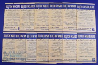 1955/56 Bolton Wanderers home match programmes Div. 1 to include v Cardiff City, Sunderland, Wolves,