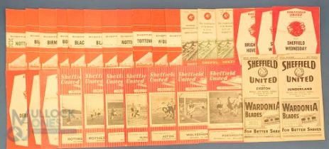 Collection of Sheffield Utd home match programmes to include 1947/48 Sunderland, 1948/49 Everton,
