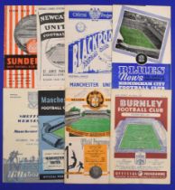 1956/57 Manchester Utd away match programmes v Sunderland, Newcastle Utd, Blackpool, Birmingham