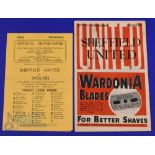 1946/47 Wolverhampton Wanderers v Sheffield Utd Div. 1 match programme (16 November) plus away