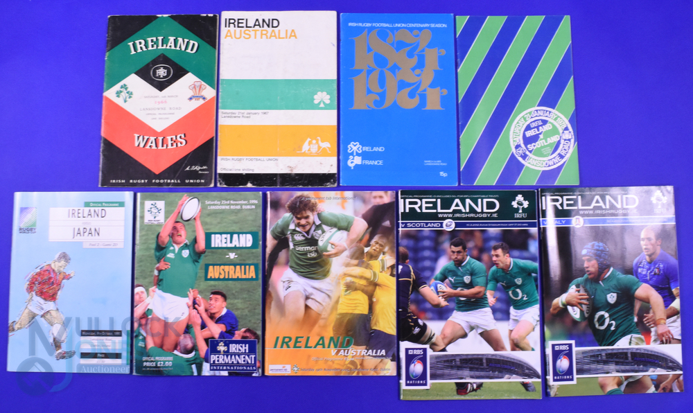 1966-2012 Irish Home Rugby Programmes (9): Issues v all the other 5/6 Nations except England, inc