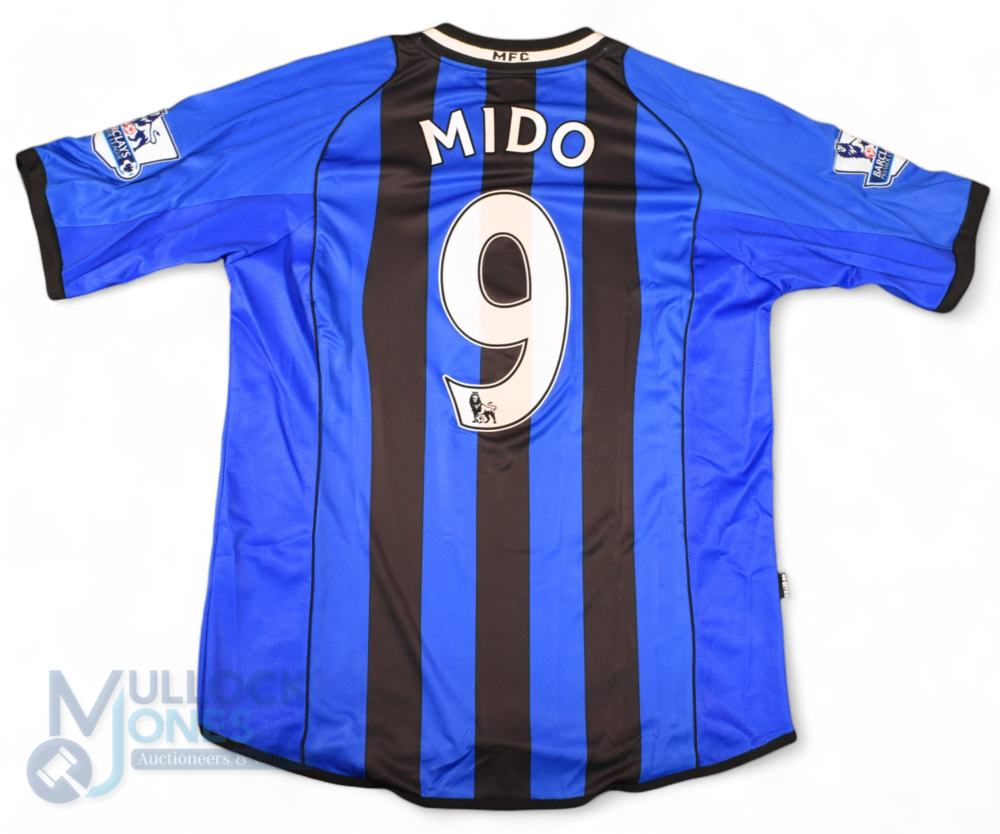 2008/09 Mido No 9 Middlesbrough match worn away football shirt in blue and black, Errea/Garmin, - Bild 2 aus 2