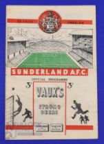 1952/53 Sunderland v Bolton Wanderers Div. 1 match programme 6 April 1953; fair/good. (1)
