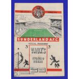 1952/53 Sunderland v Bolton Wanderers Div. 1 match programme 6 April 1953; fair/good. (1)