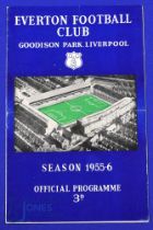 1955/56 Everton v Manchester Utd Div. 1 match programme Wednesday 14 September 1955 at Goodison Park